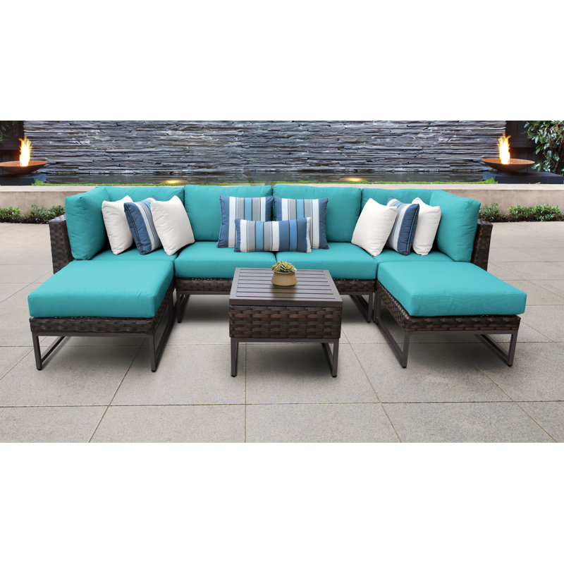 Darby Home Co Mcclurg 7 Piece Sectional Seating Group with Cushions